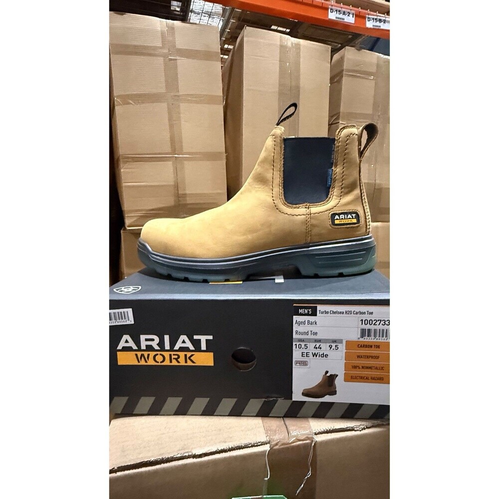 Ariat Turbo Chelsea H2O Men’s Work Boots 10.5 EE Wide Carbon Toe Waterproof